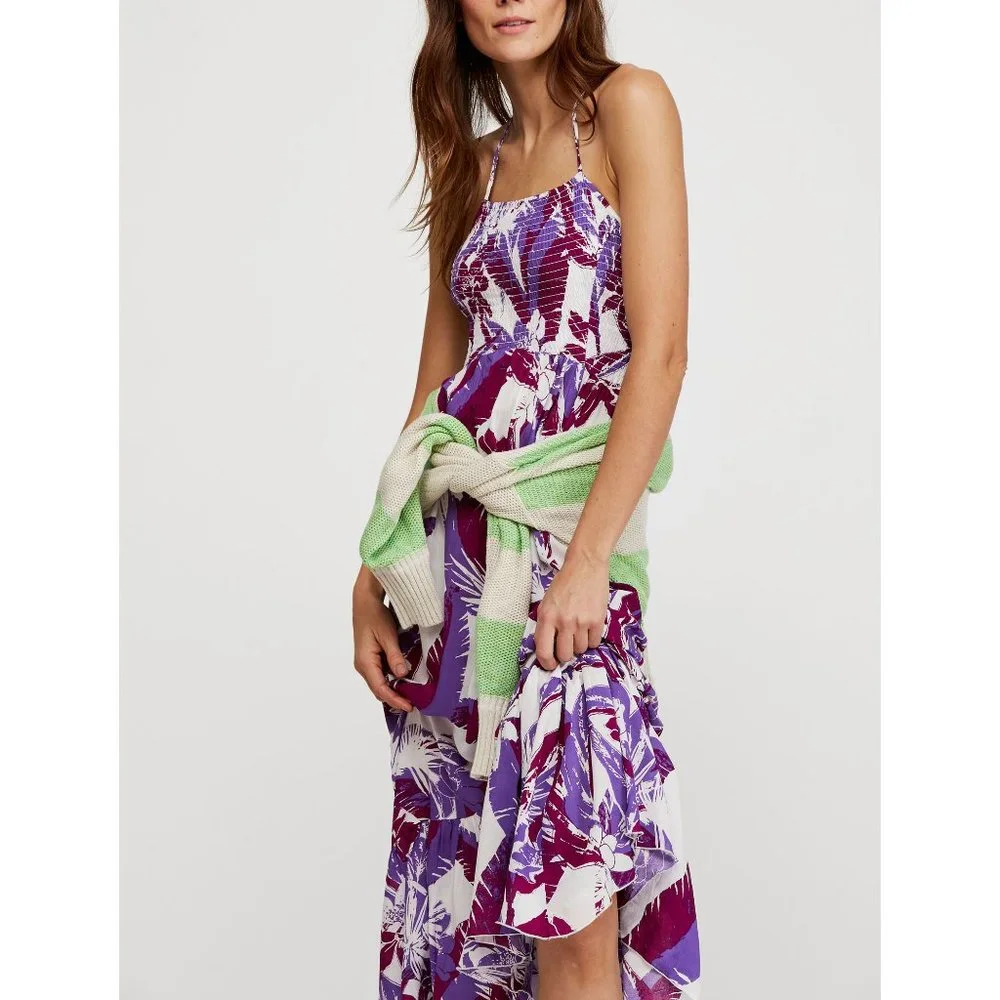 🎉LAST CHANCE🎉 NWT Free People Heat Wave Printed Maxi / Ivory Combo - Picture 2 of 7